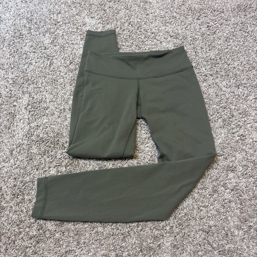 Lululemon Womens Green Elastic Waist Pull On Compression Leggings Size 4